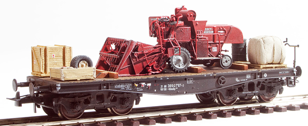 REI Models 202811 - Heavy  Massey Ferguson Combine Transport ( Hand Weathered & Painted) 